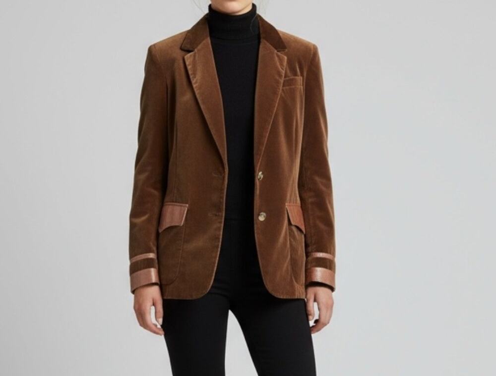 Vintage 1970s Chocolate Brown Velvet Blazer The Fashion Place Sears Roebuck 12